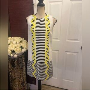 Versace Striped Yellow and Black Dress, US4